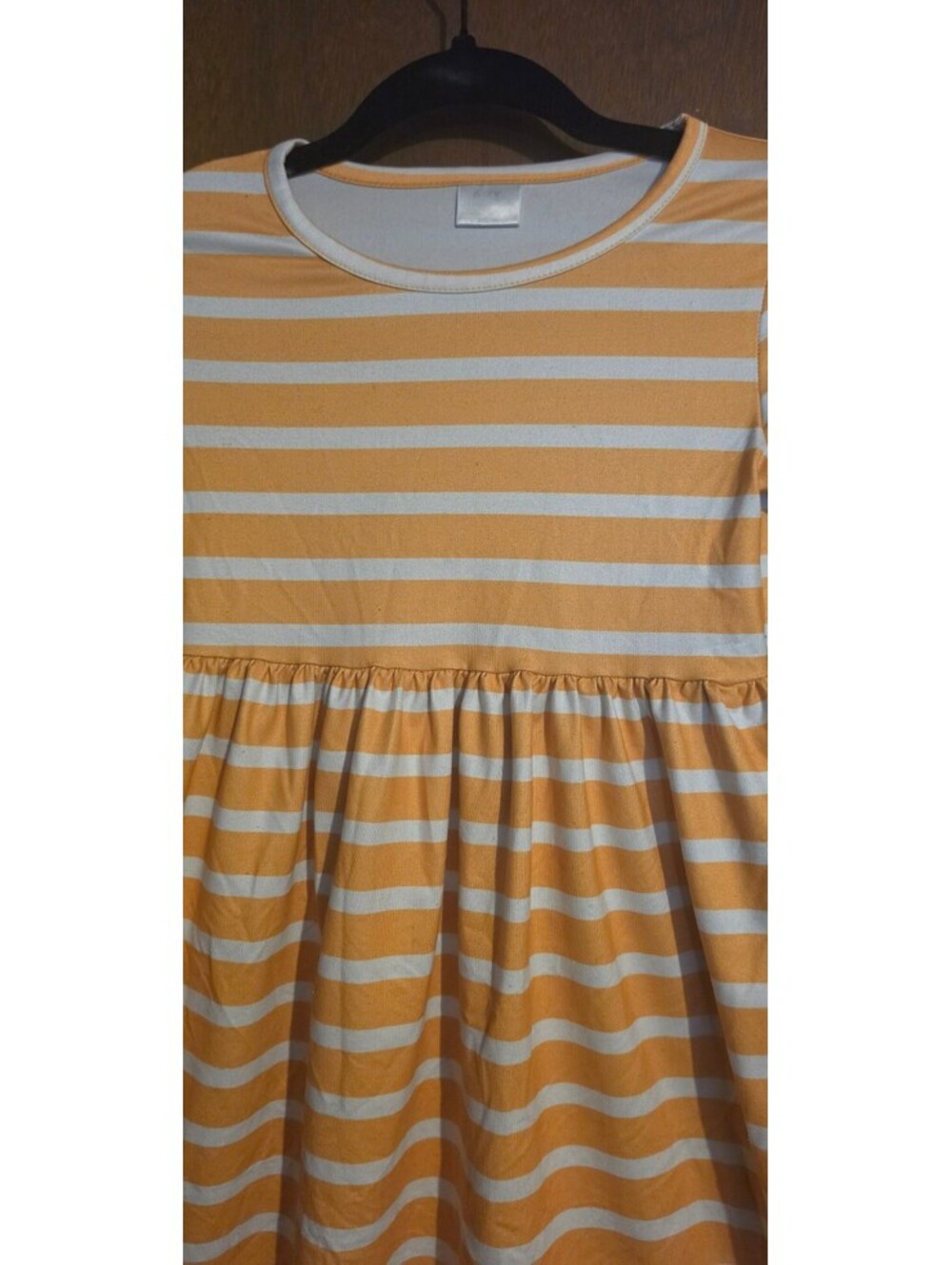 Girls Yellow and White Striped Dress Size 6-7 Years - Picture 2 of 4
